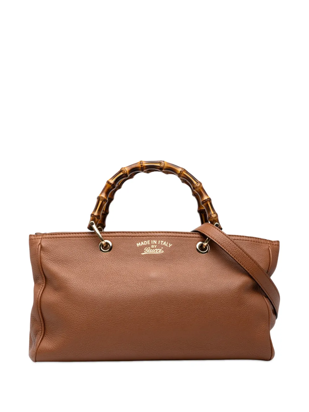 Gucci Pre-Owned 2000-2015 Medium Calfskin Bamboo Shopper satchel - Marrone