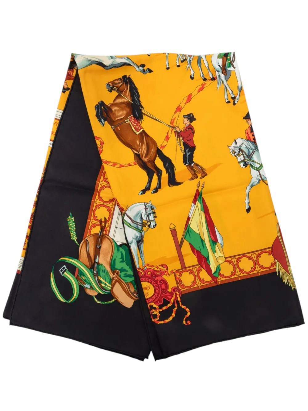 Hermès Pre-Owned 20th Century Real Escuela Andaluza del Arte Ecuestre Silk Scarf 90 scarves - Gelb