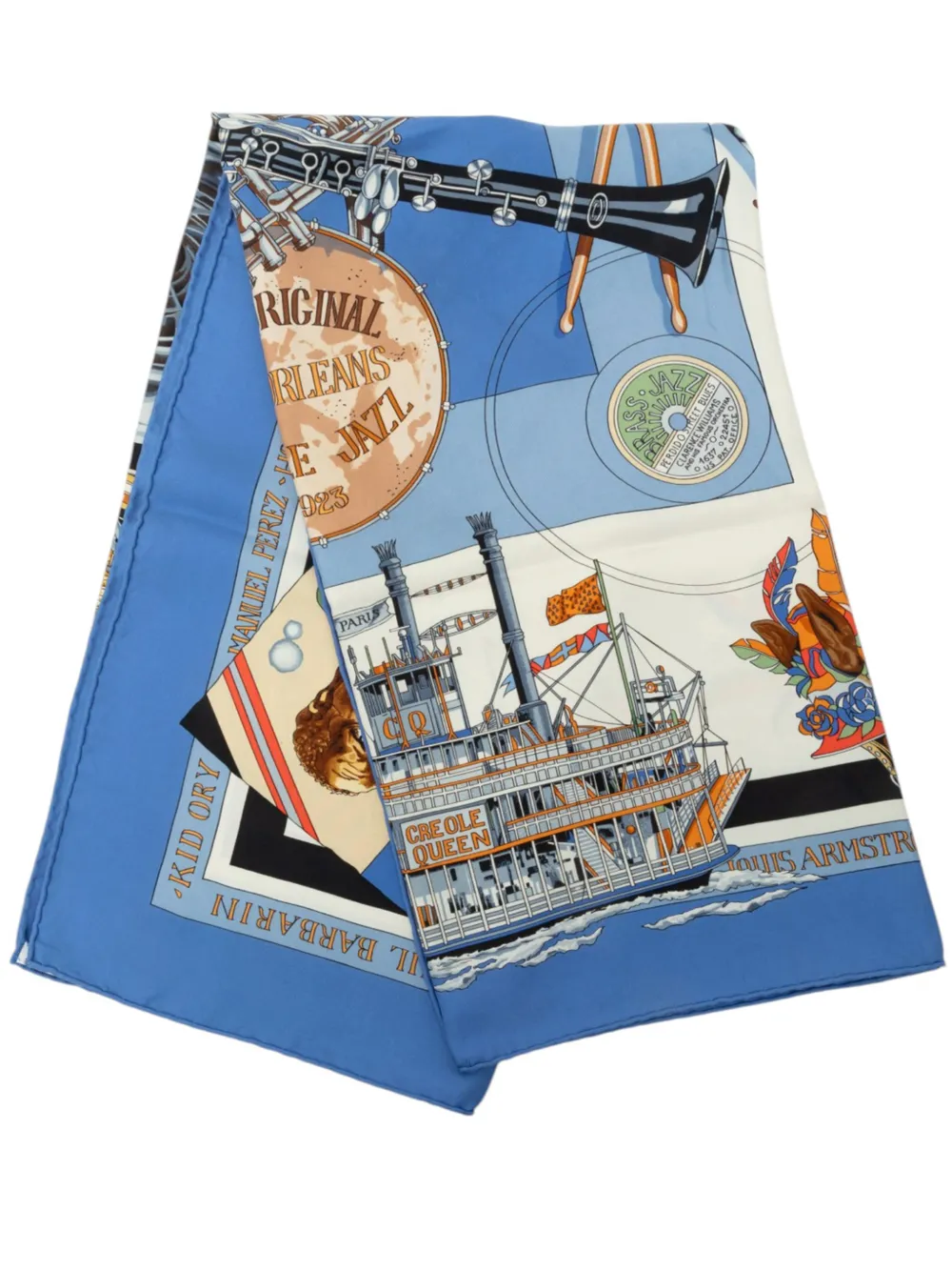 Hermès Pre-Owned 1990-2010 New Orleans Silk Scarf 90 scarves - Blau