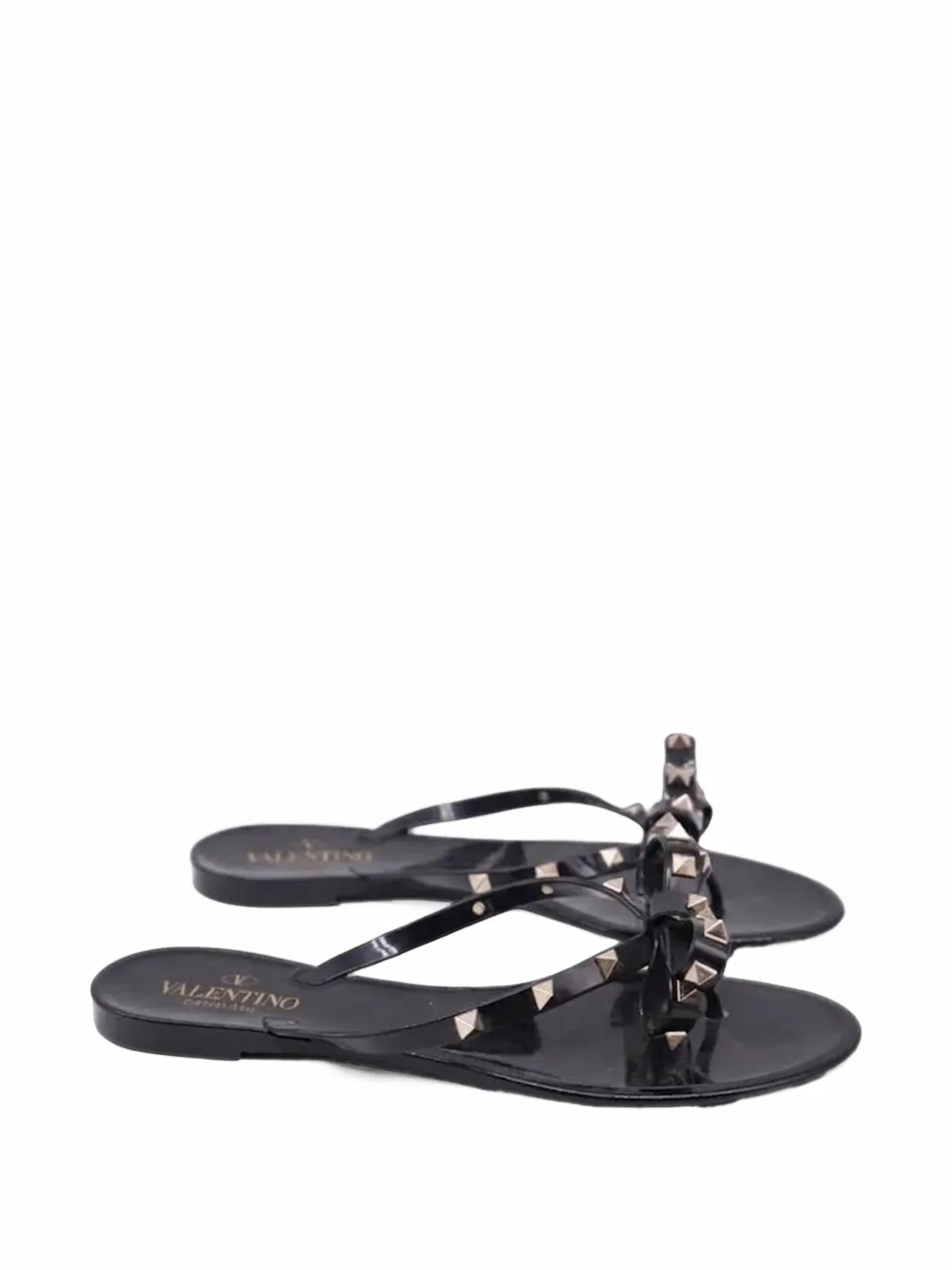 Valentino Garavani Pre-Owned Rockstud bow sandals - Schwarz