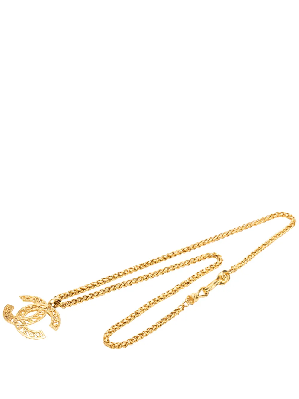 CHANEL Pre-Owned 1995 CC Gold Plated Filigree Pendant Necklace costume necklace - Oro