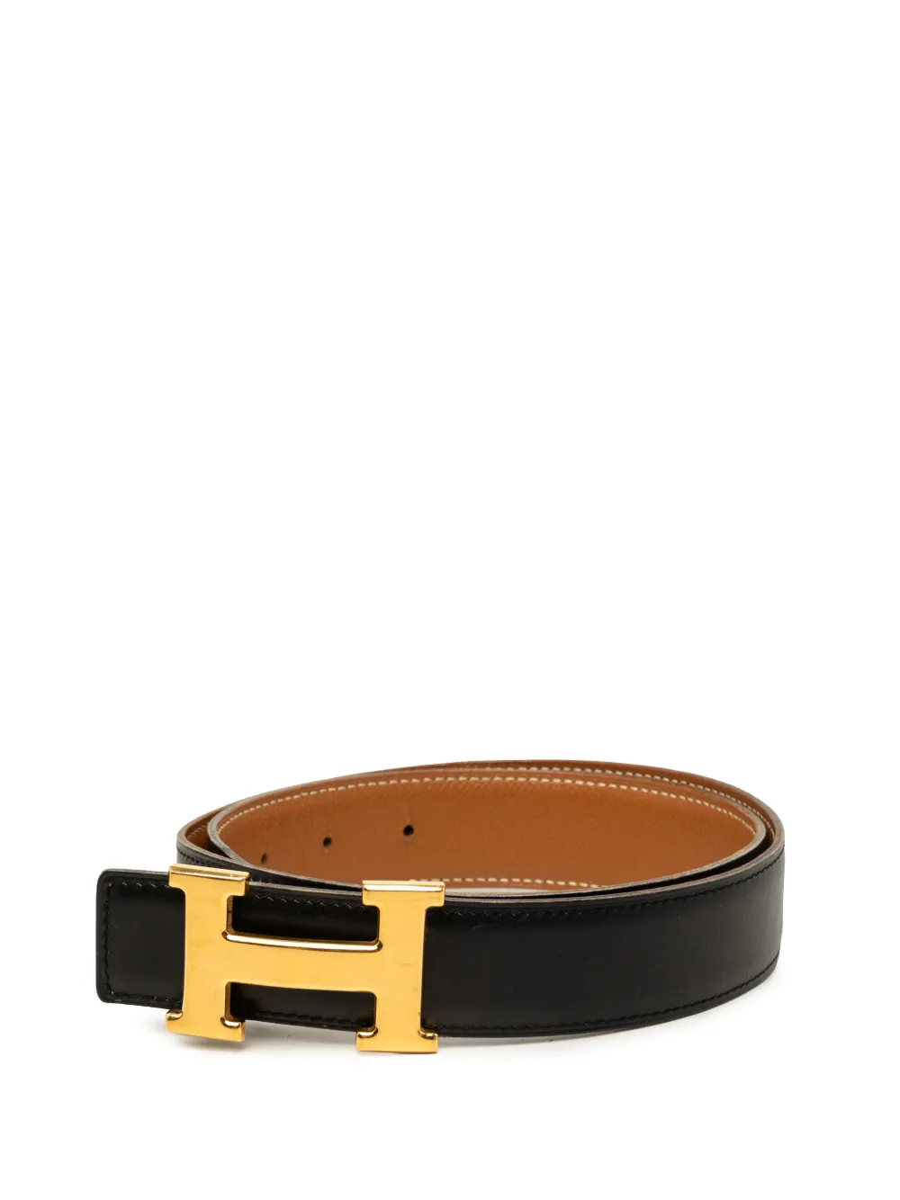 Hermès Pre-Owned 1999 Box Calf and Courchevel Constance H Reversible belt - Schwarz