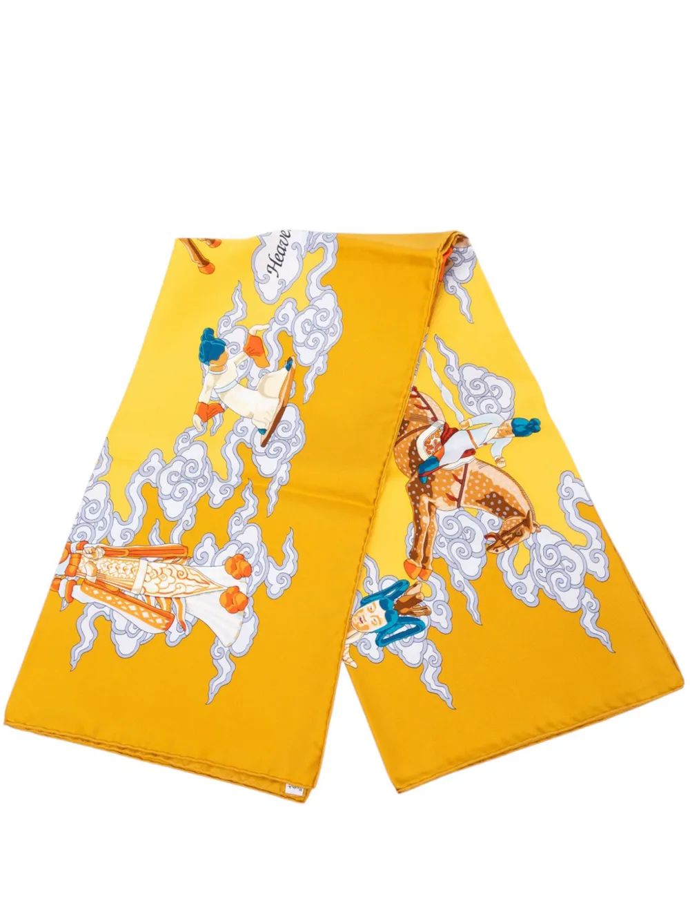Hermès Pre-Owned 2000-2026 Heavenly Horses Silk Scarf 90 scarves - Gelb