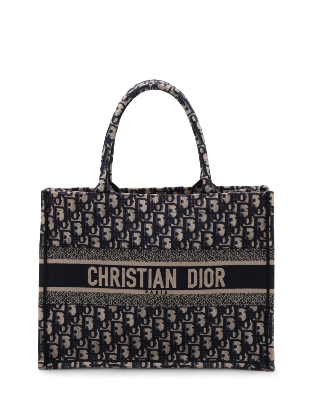 Christian Dior Pre-Owned 2015-2026 Medium Oblique Embroidered Canvas Book tote bag - Blau