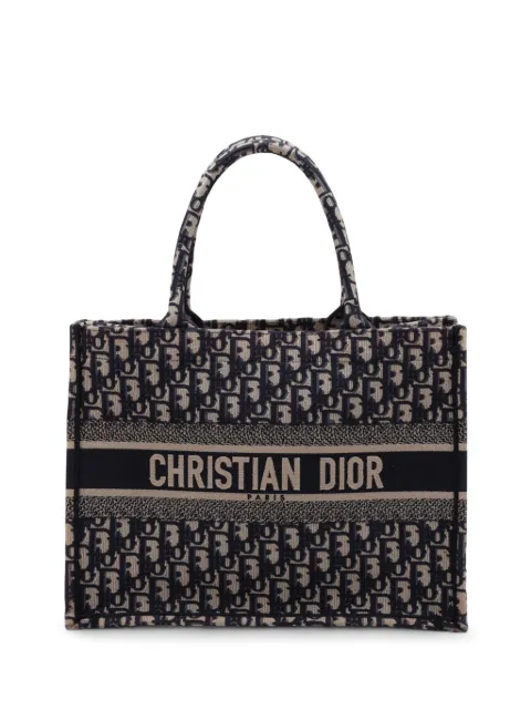 Christian Dior Pre-Owned 2015-2026 Medium Oblique Embroidered Canvas Book tote bag
