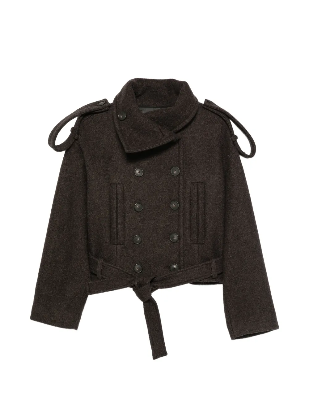 7 For All Mankind double-breasted belted jacket Bruin