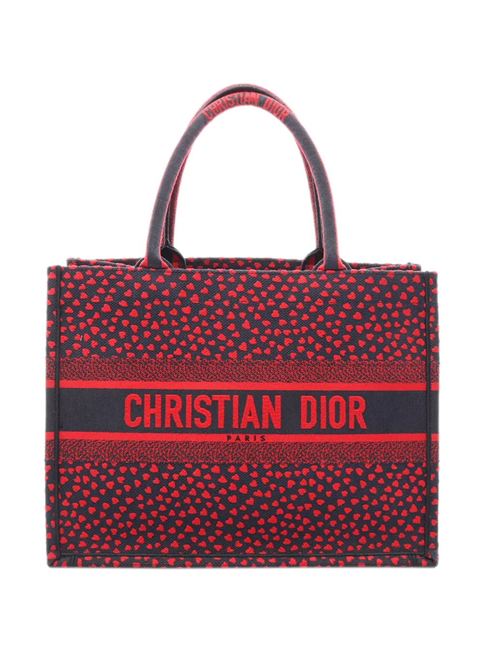 Christian Dior Pre-Owned 2020-2026 Medium Canvas Pop Hearts I Love Paris Book tote bag - Rot