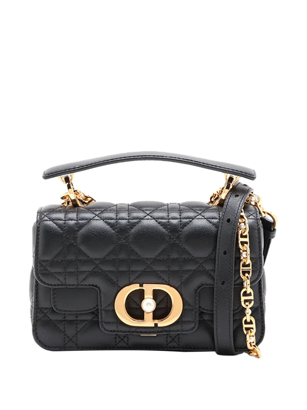 Christian Dior Pre-Owned 2015-2026 Lambskin Cannage Jolie Top Handle Bag satchel - Schwarz