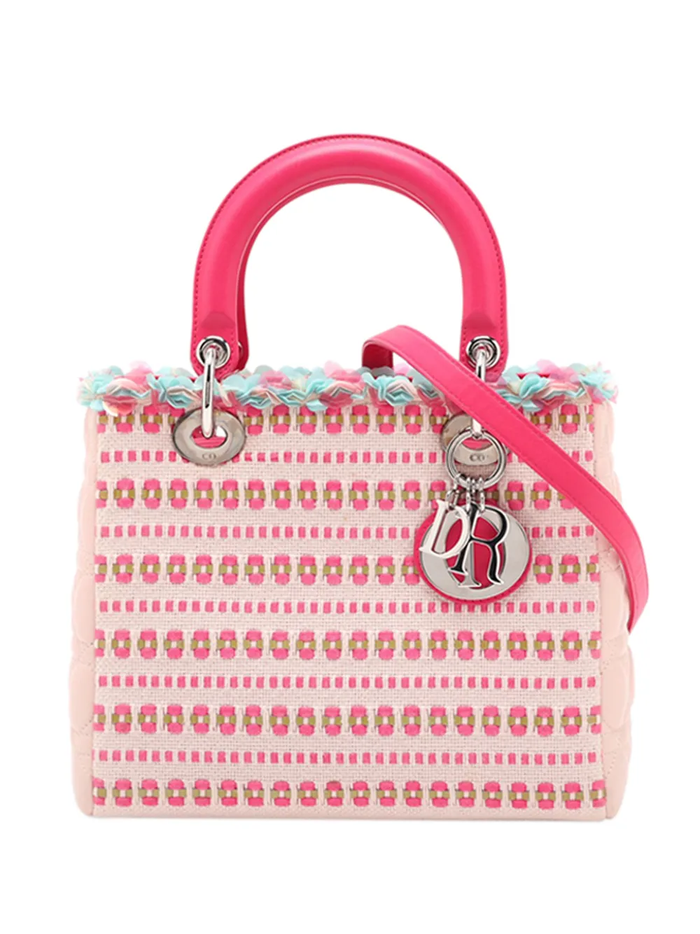 Christian Dior Pre-Owned 2010-2026 Medium Canvas Lady Dior satchel - Rosa