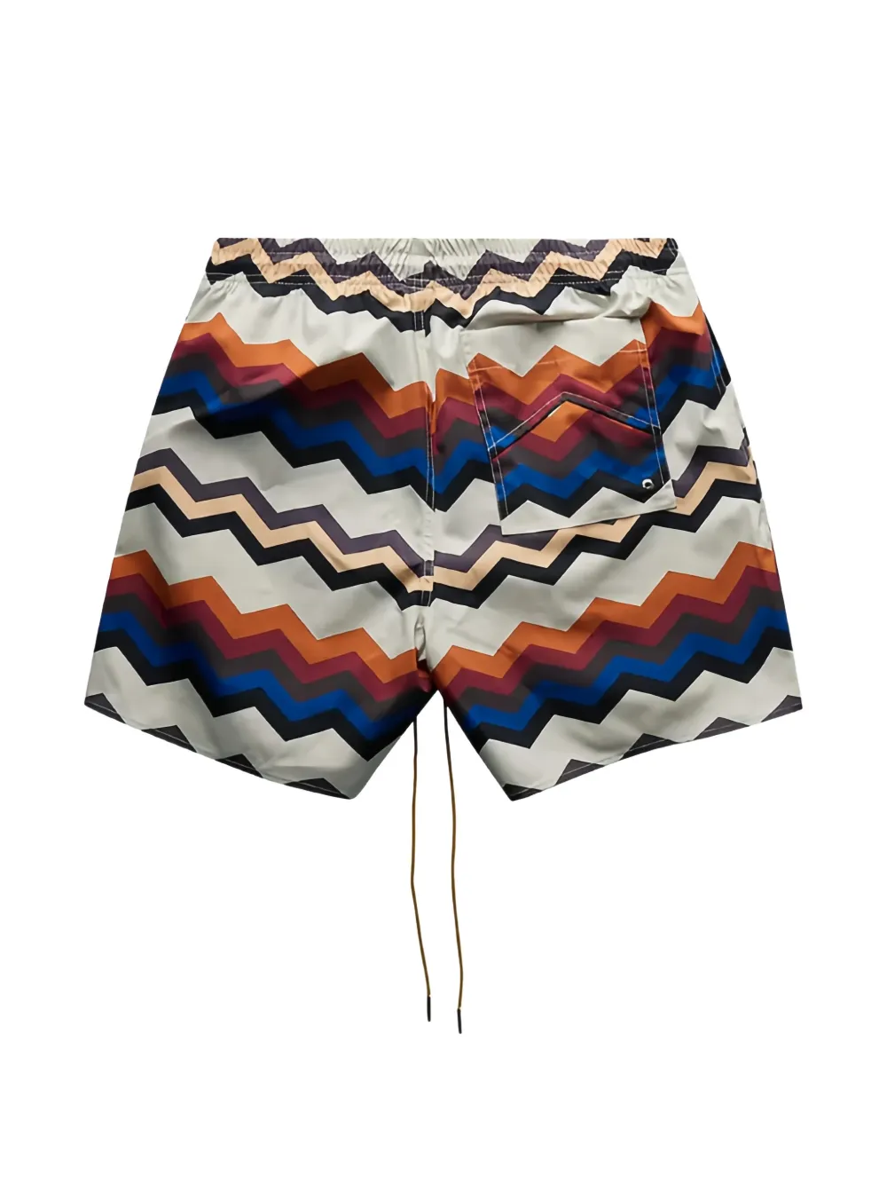 RHUDE zig-zag-pattern swim shorts Beige