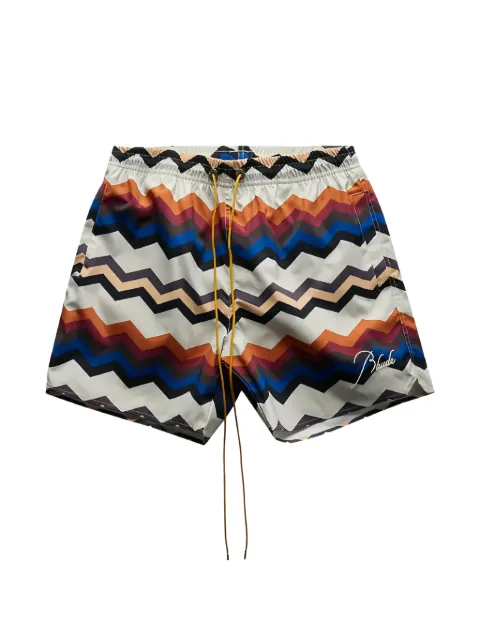 RHUDE zig-zag-pattern swim shorts