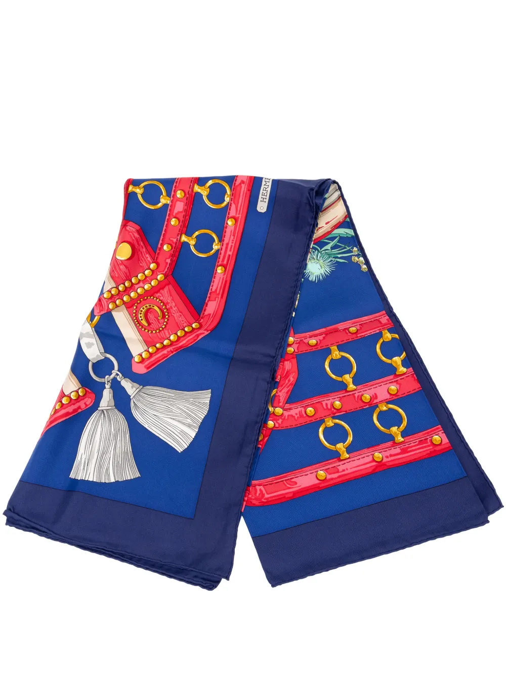 Hermès Pre-Owned 2000-2026 Aux Champs Silk Scarf 90 scarves - Blau