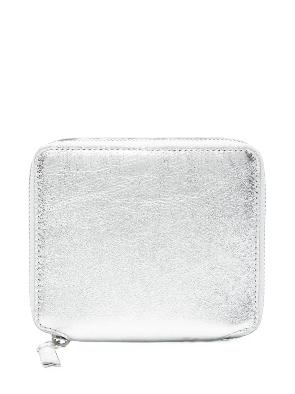 Comme Des Garçons Wallet Classic Line metallic-effect calf leather wallet Zilver