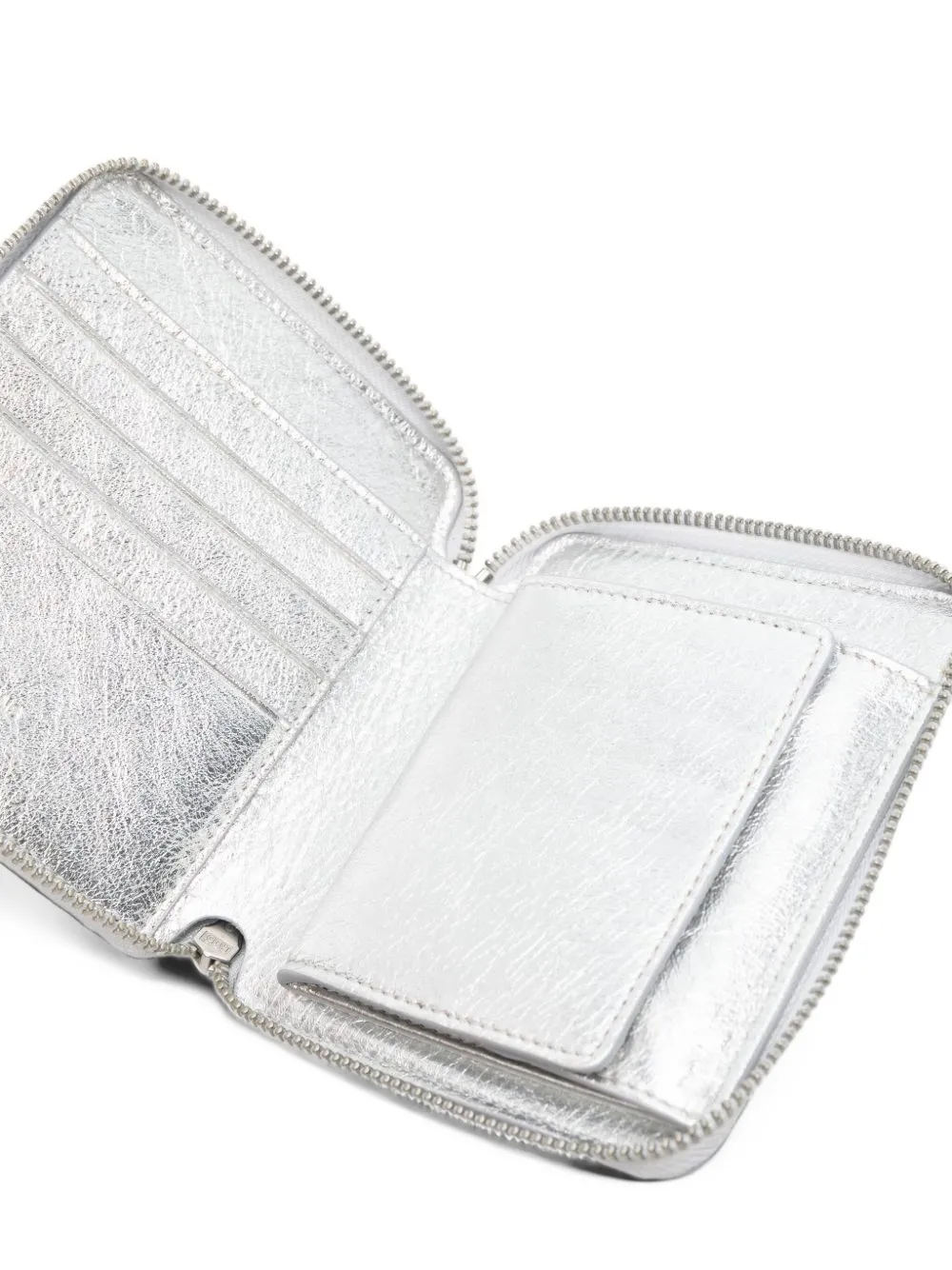 Comme Des Garçons Wallet Classic Line metallic-effect calf leather wallet Zilver