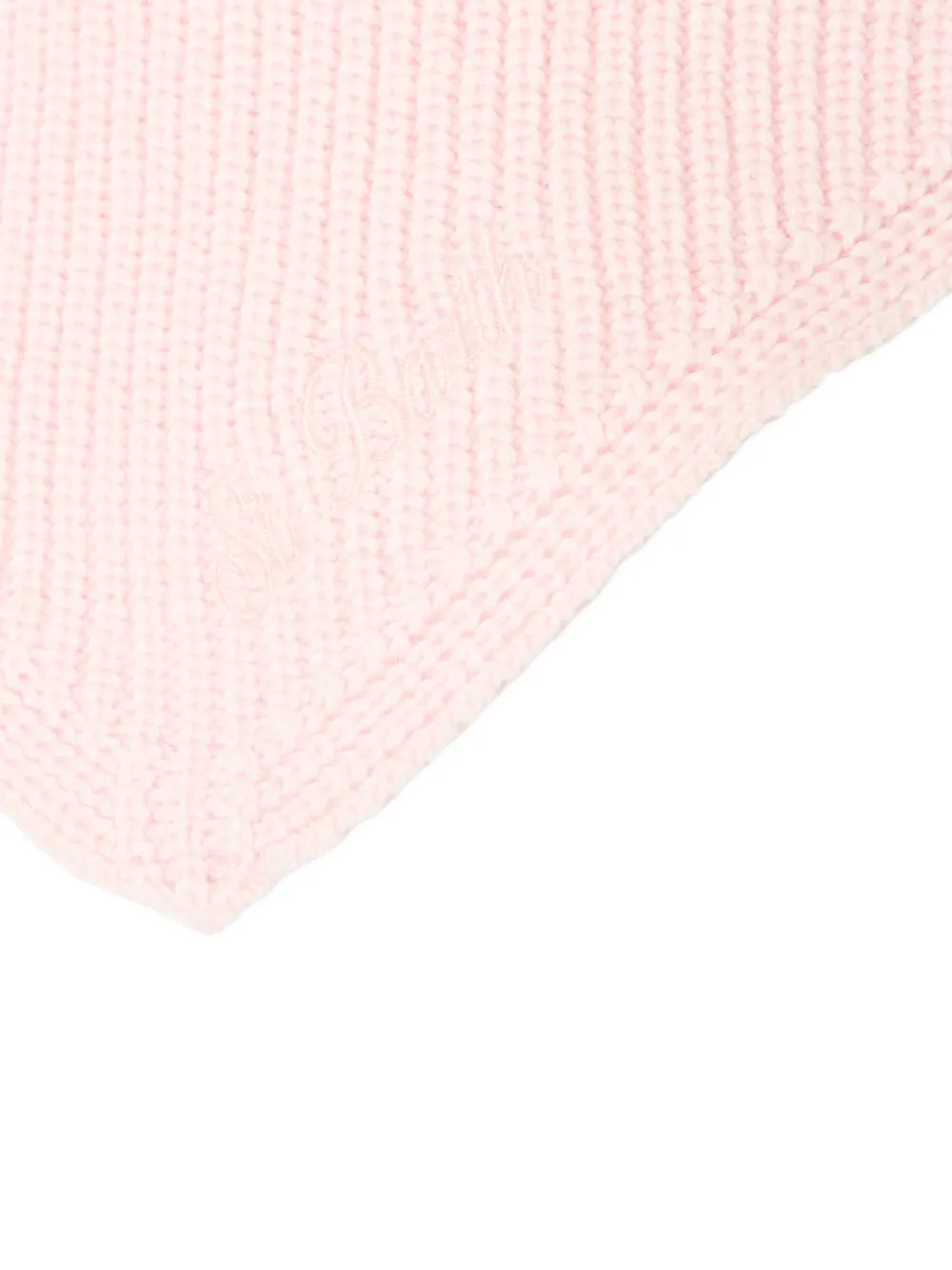 MC2 Saint Barth Kids Sillie ribbed-knit triangle scarf Roze