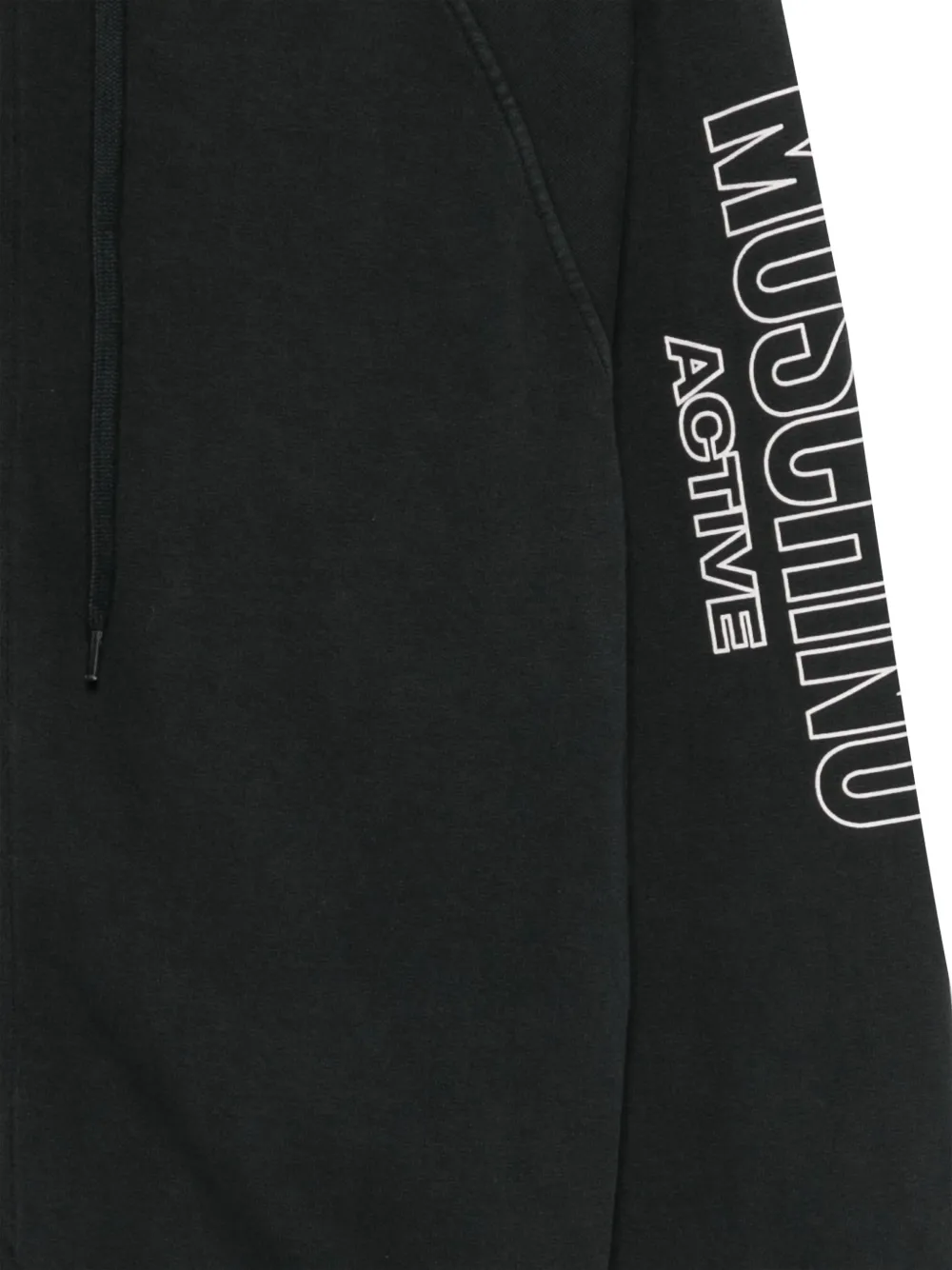 Moschino logo-print zip-up hoodie Zwart