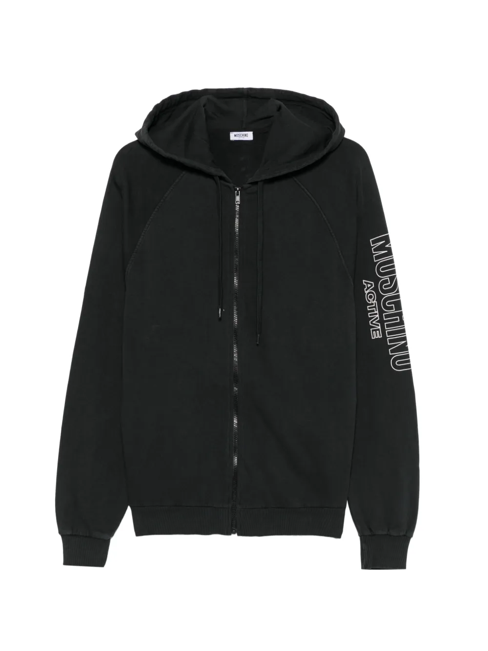 Moschino logo-print zip-up hoodie - Nero
