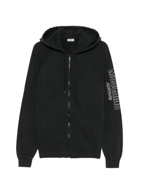 Moschino logo-print zip-up hoodie