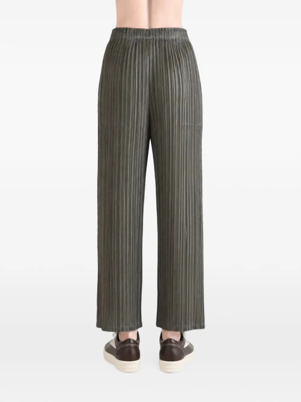 Pleats Please Issey Miyake Mellow Pleats cropped wide-leg trousers Grijs