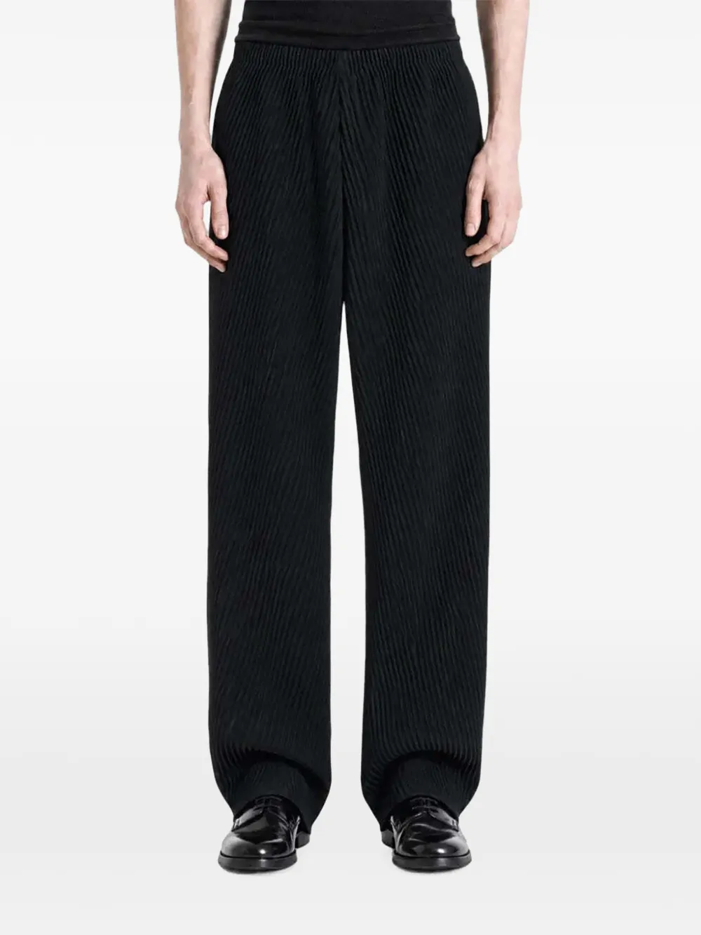 Homme Plissé Issey Miyake Slash pleated trousers Zwart