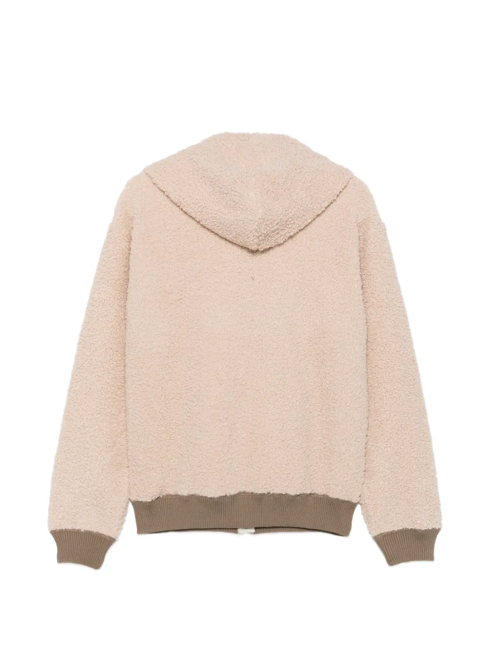 Moschino fleece-texture logo-patch hoodie Beige