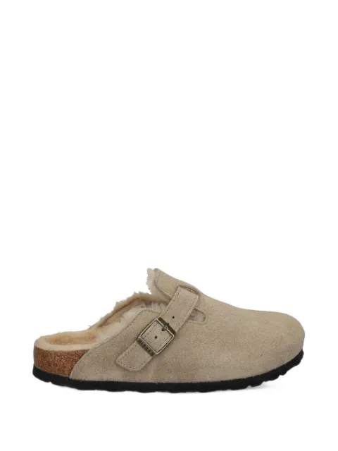 Birkenstock Boston suede-leather shearling mules