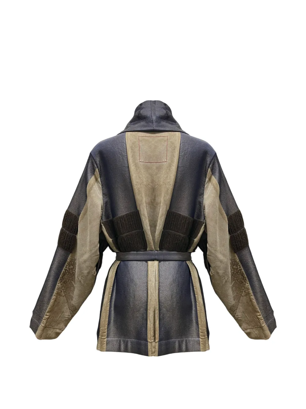 Uma Wang belted panelled jacket Blauw