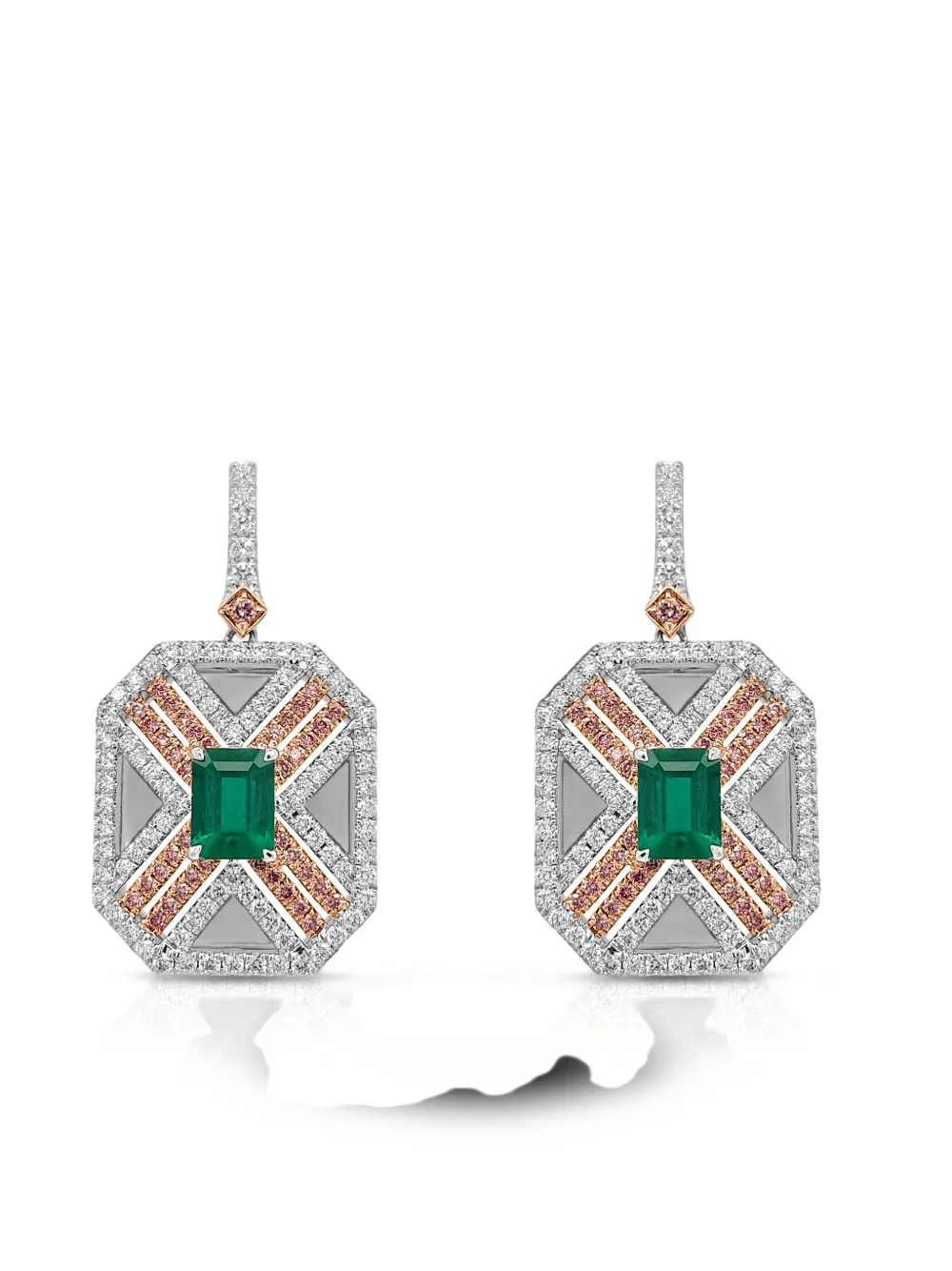 HYT Jewelry emerald and diamond drop earrings - Argento