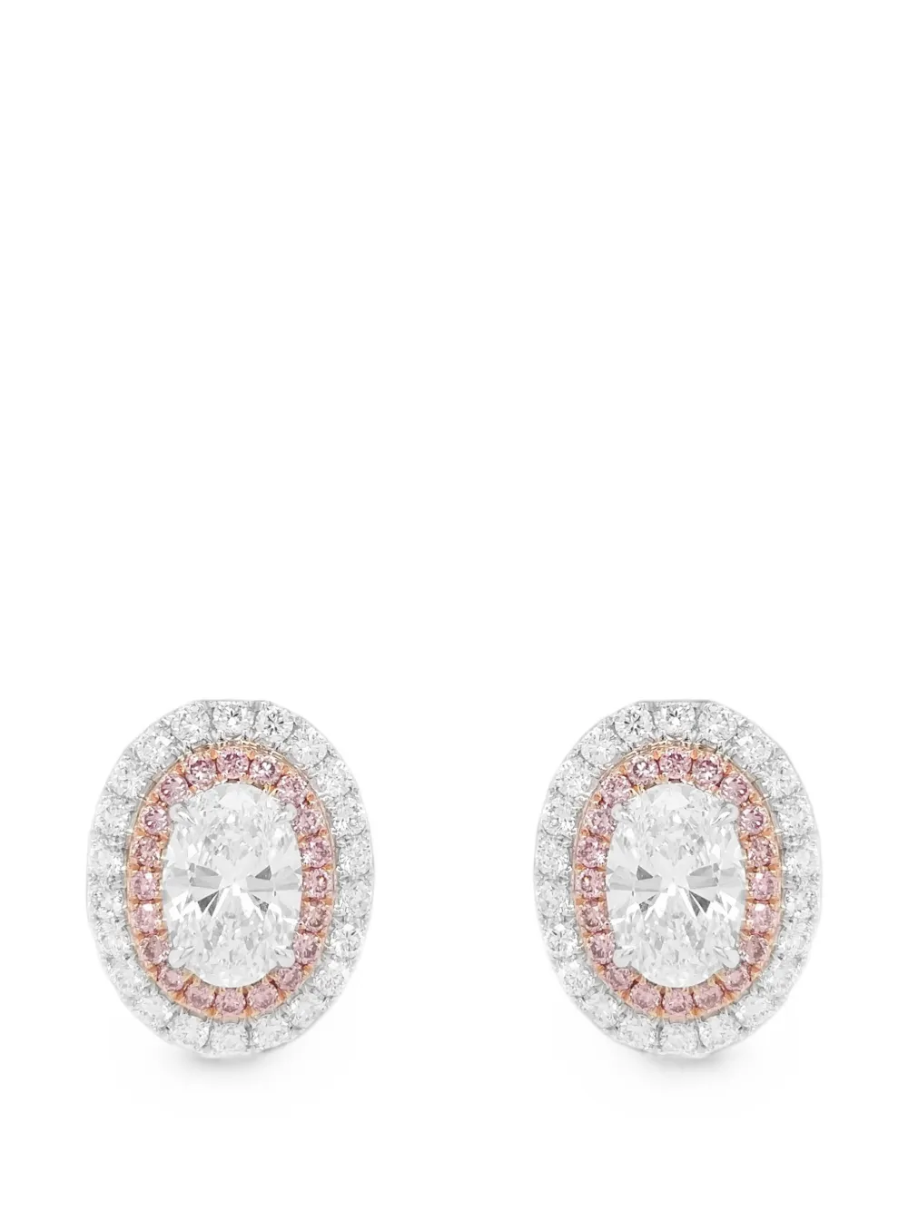 HYT Jewelry diamond halo earrings - Argento