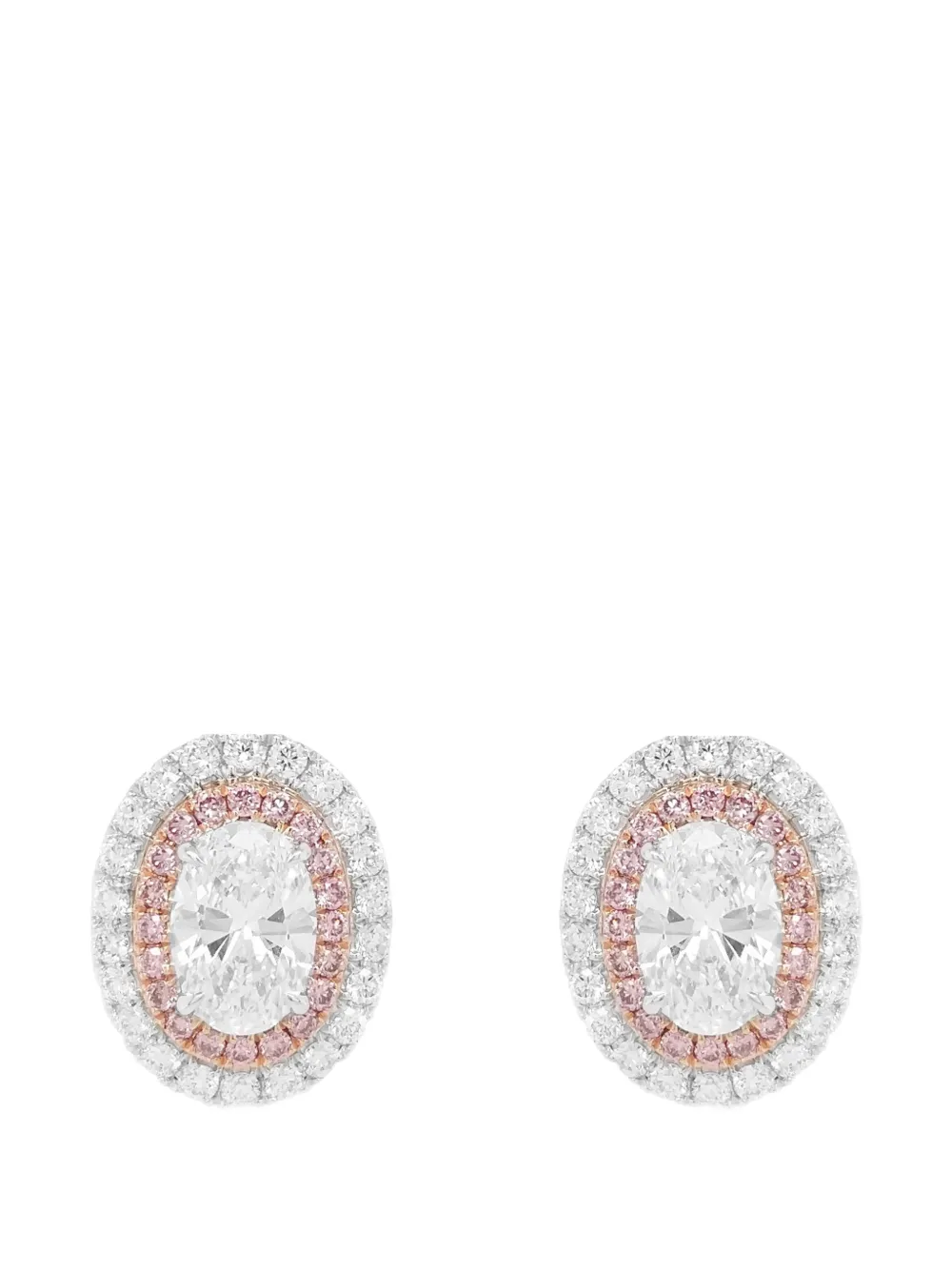 HYT Jewelry diamond halo earrings - Argento