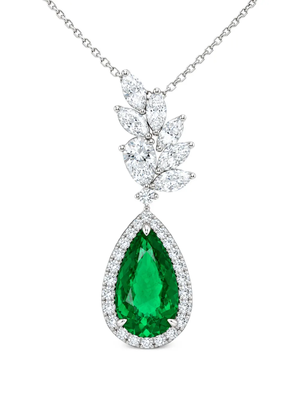 HYT Jewelry emerald and diamond pendant necklace - Argento