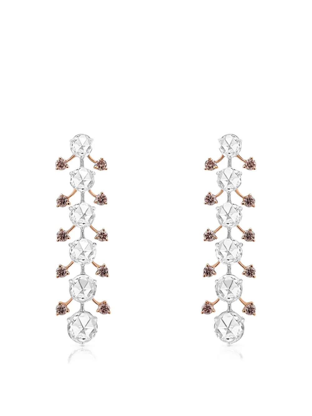 HYT Jewelry rose-cut diamond drop earrings - Argento