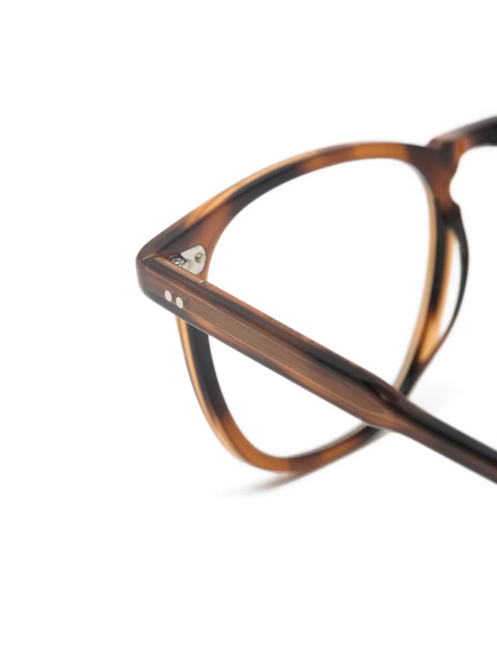 Garrett Leight Bril met schildpadschild-effect Bruin