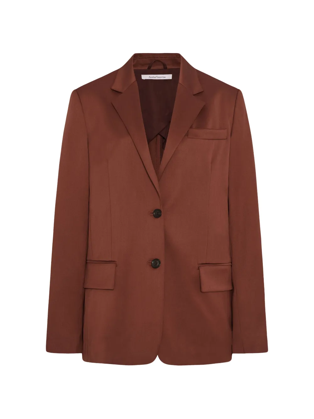Another Tomorrow Relaxed-fit Single-breasted Blazer In 褐色