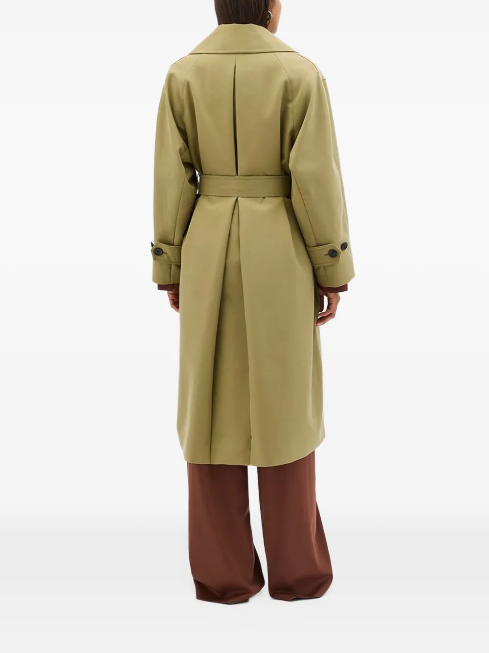 Another Tomorrow double-breasted trench coat Groen
