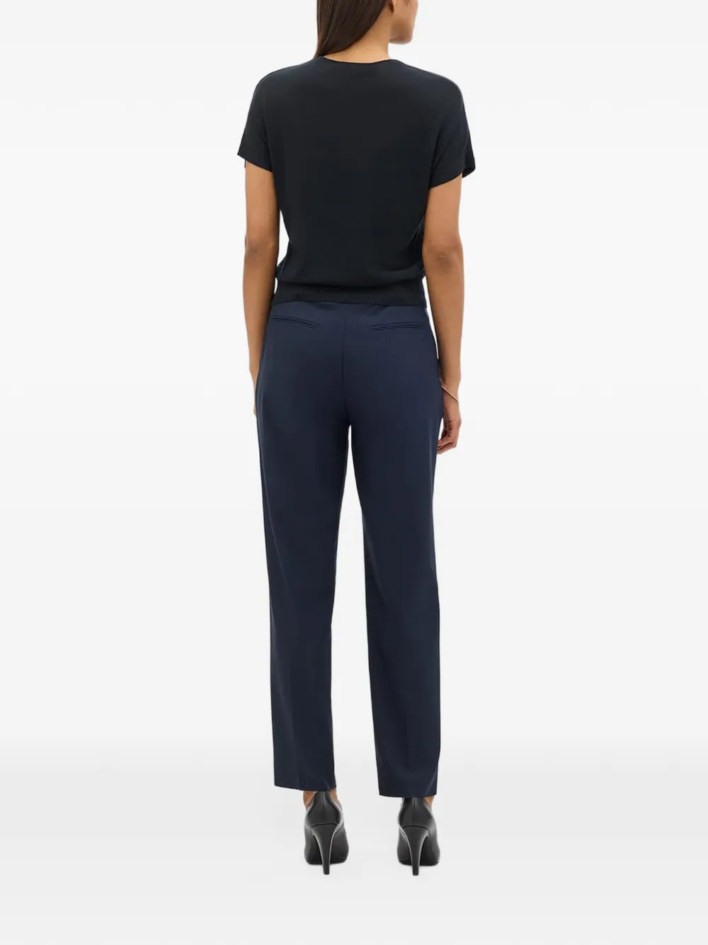 Another Tomorrow pleated tapered-leg trousers Blauw