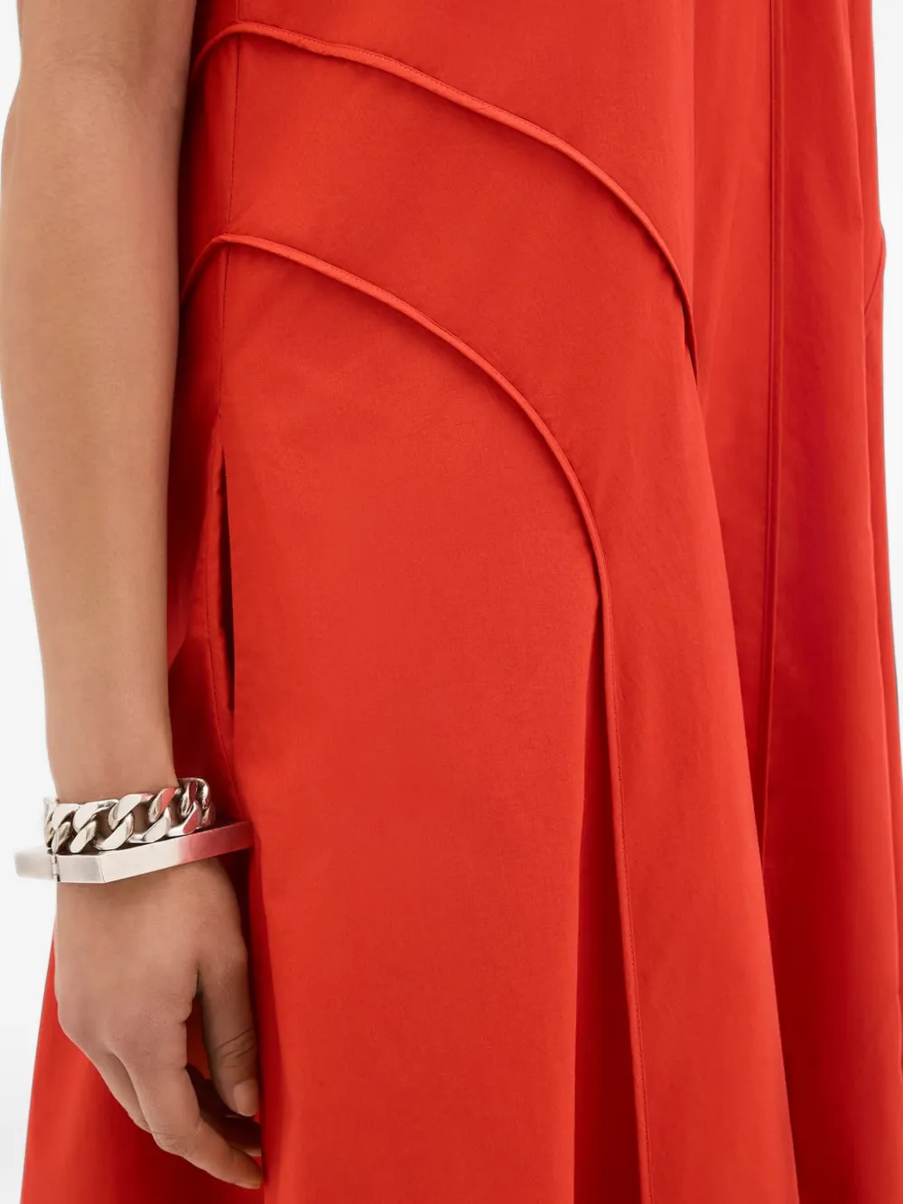 Another Tomorrow pleated maxi dress Rood