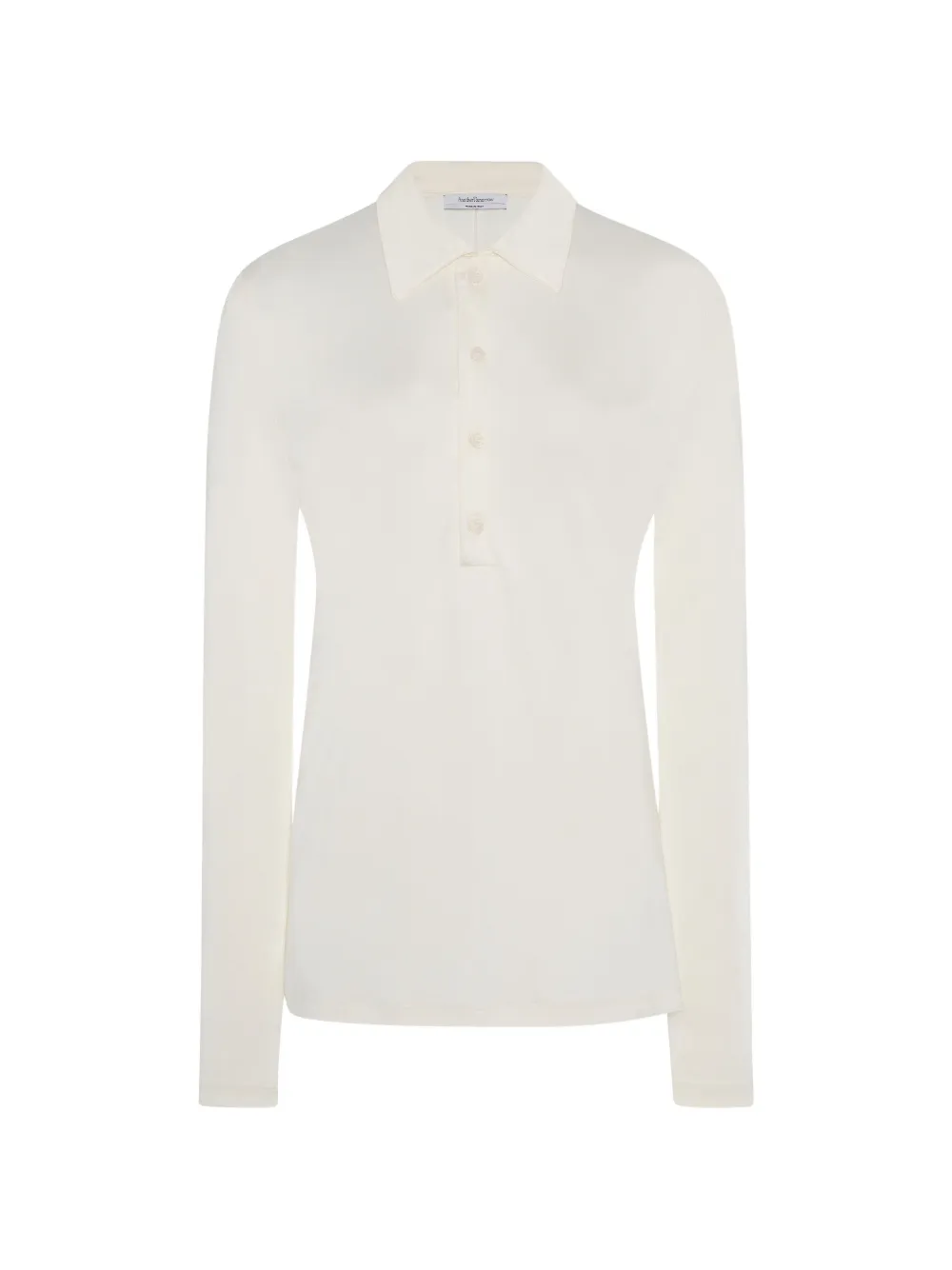 Another Tomorrow long-sleeve polo shirt Wit