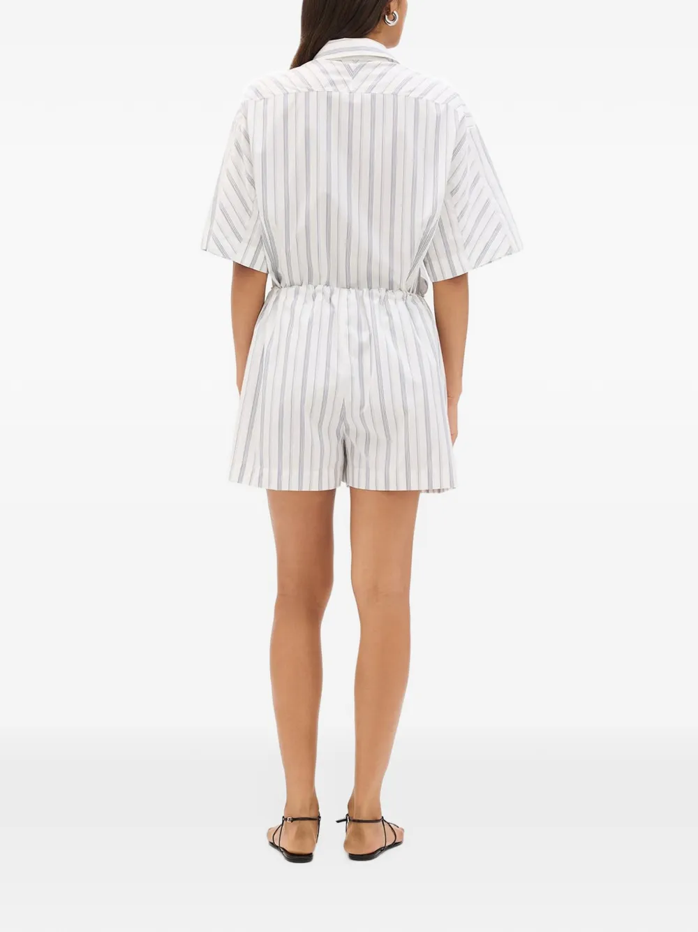 Another Tomorrow striped cotton shorts Wit