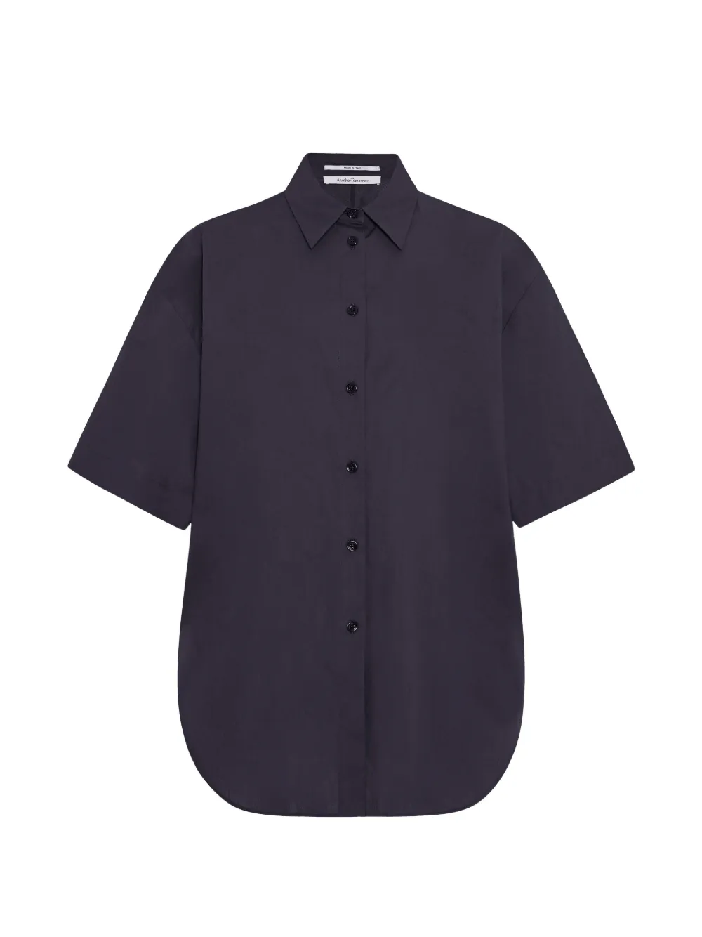 Another Tomorrow short-sleeve poplin shirt - Blau