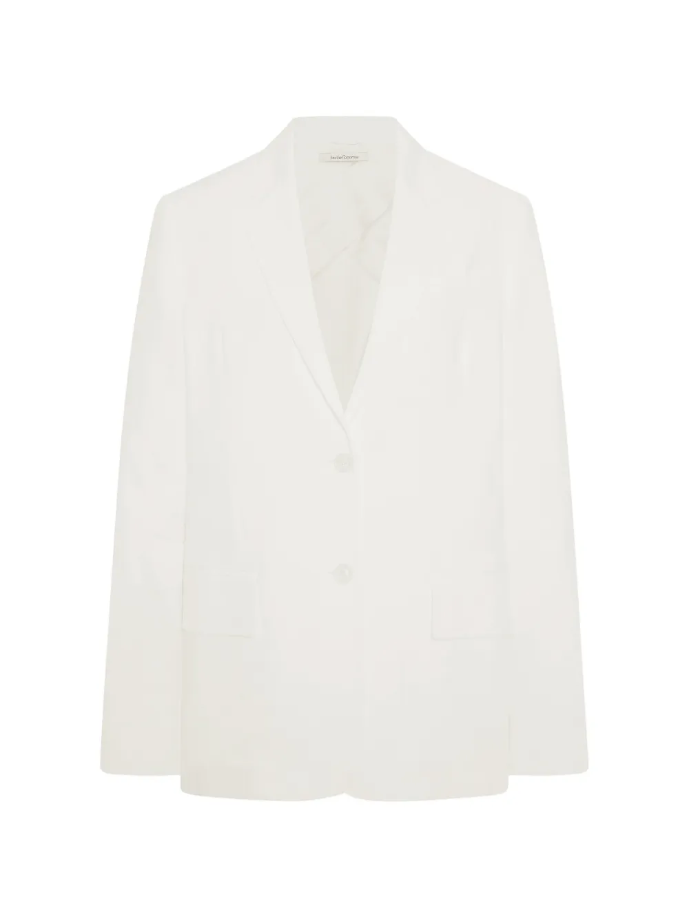Another Tomorrow Single-breasted Linen Blazer In White
