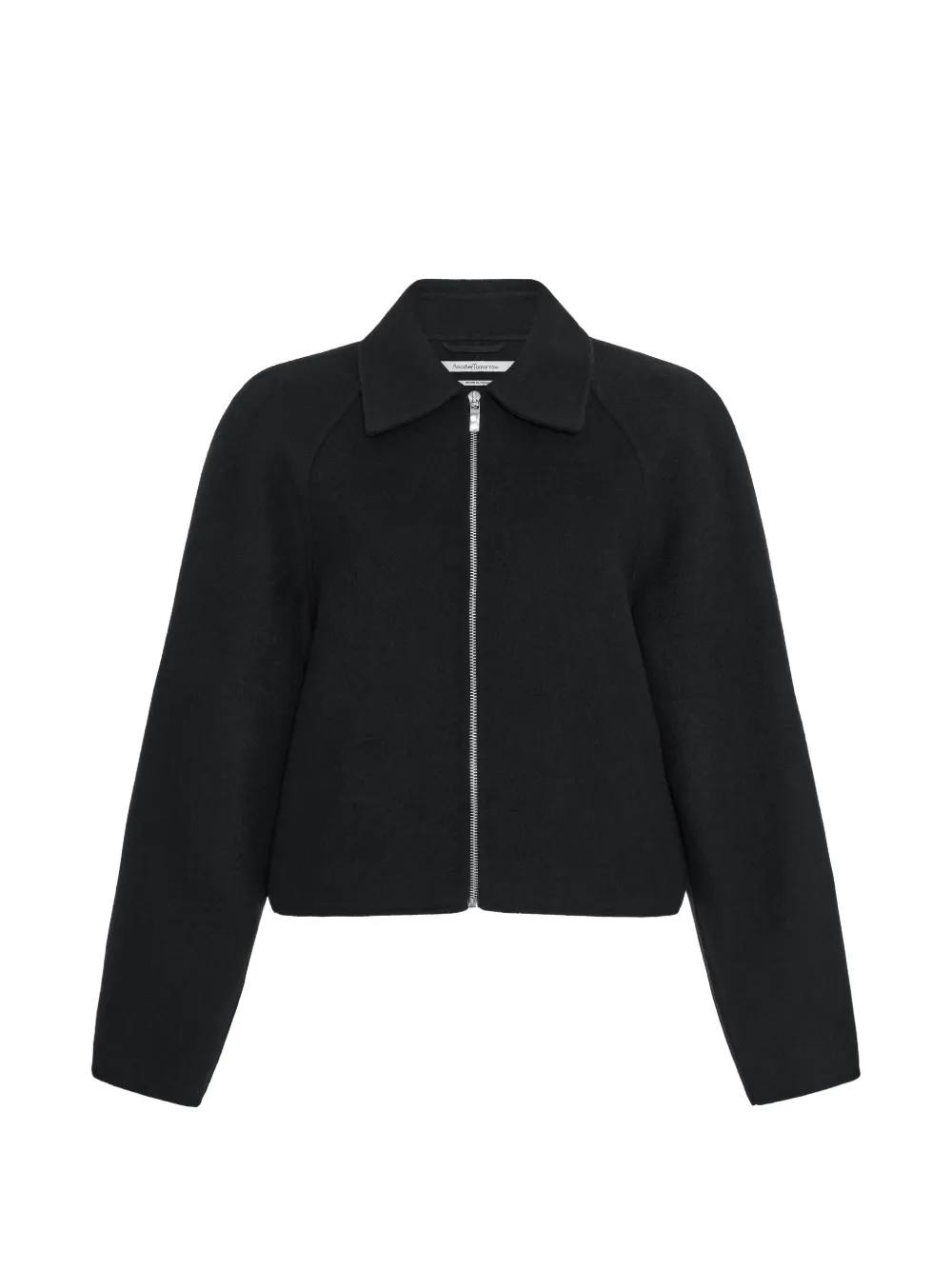 Another Tomorrow Double Face cropped jacket Zwart