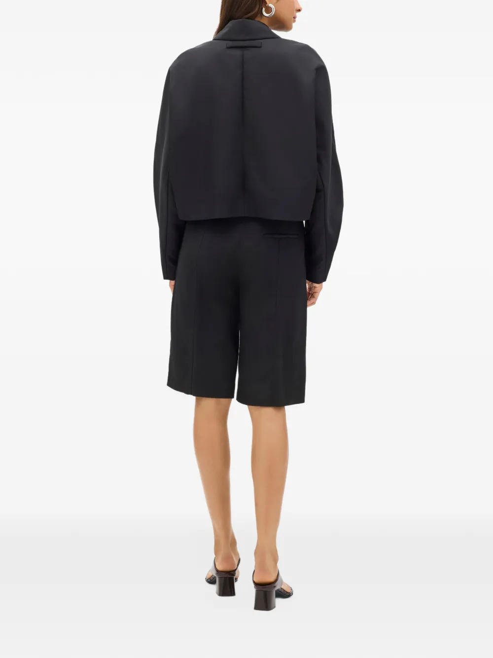 Another Tomorrow Balmacaan jacket Zwart