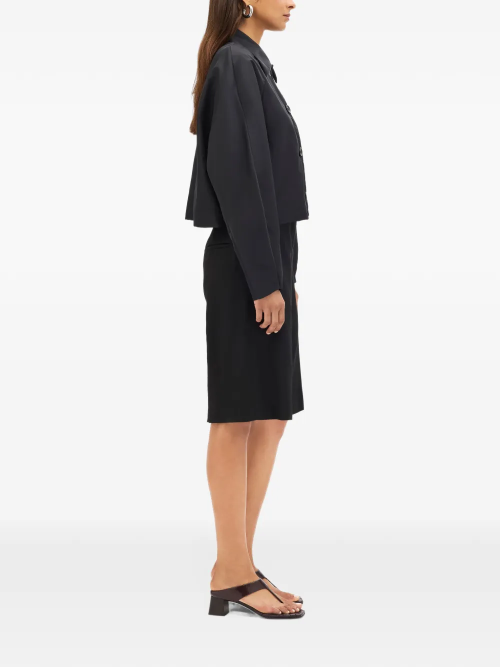 Another Tomorrow Balmacaan jacket Zwart