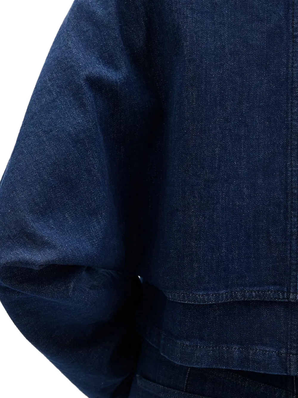Another Tomorrow cropped denim jacket Blauw