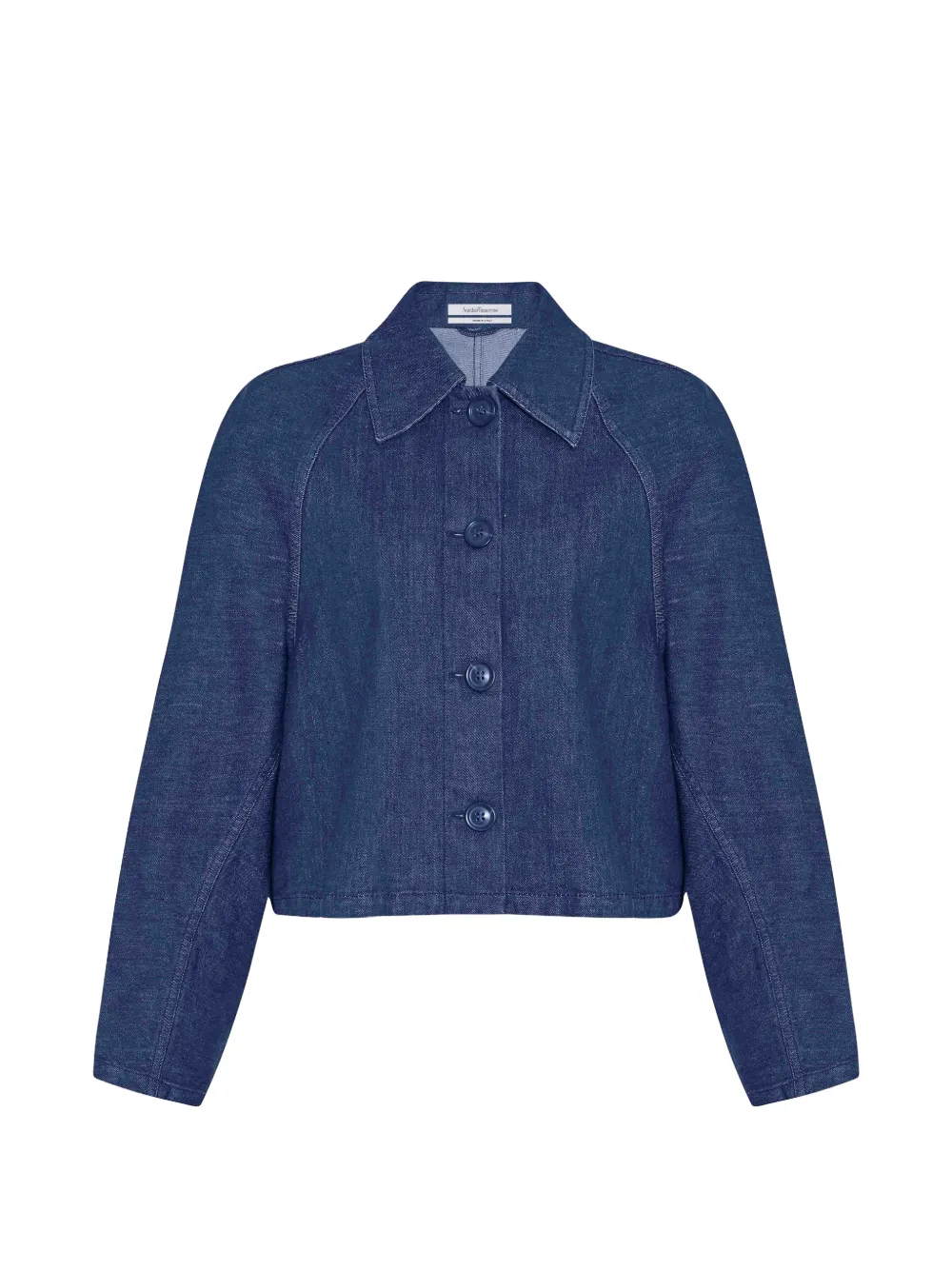 Another Tomorrow cropped denim jacket - Blau