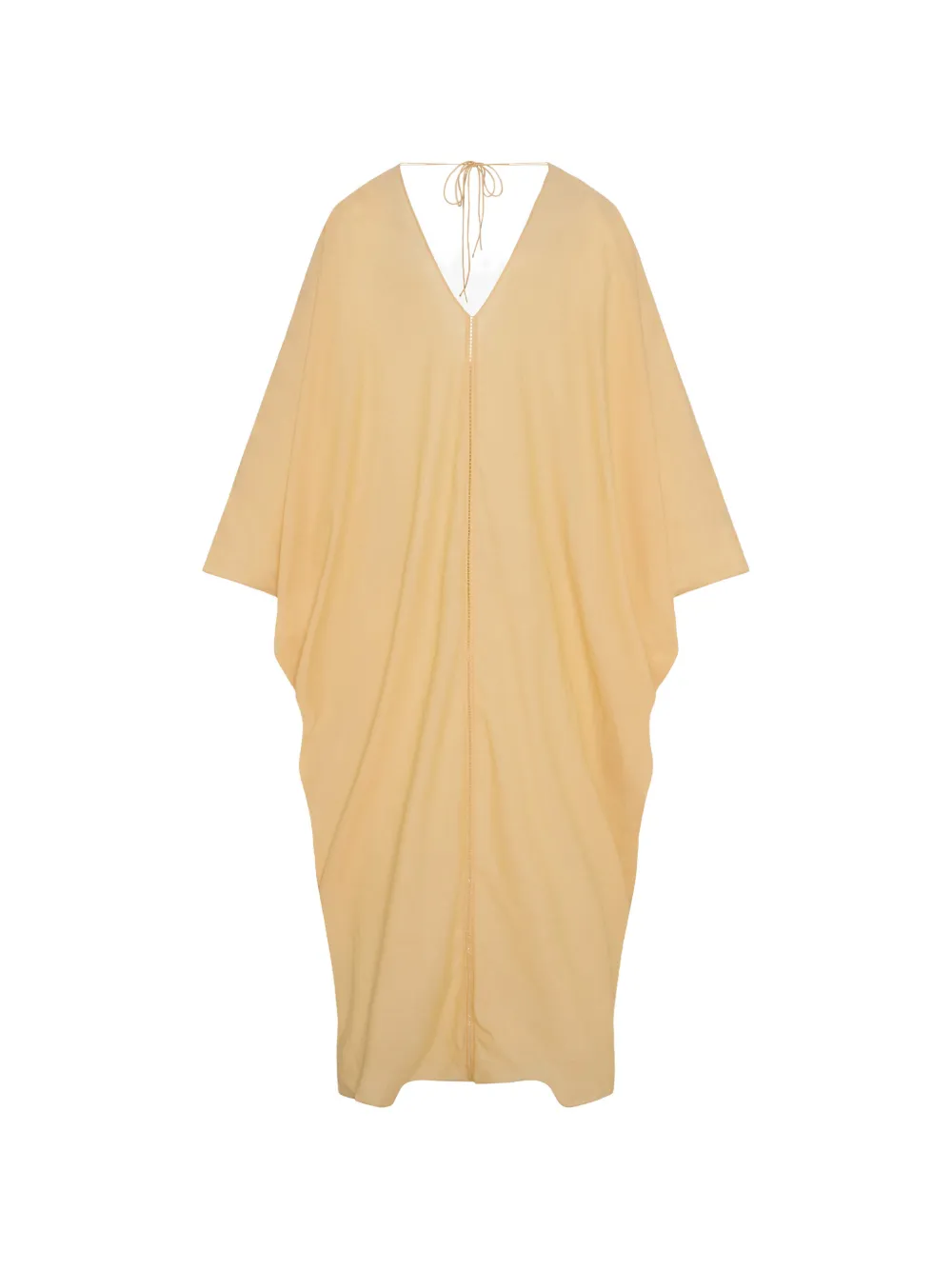 Another Tomorrow Voile Oversized Dolman-sleeve Caftan Maxi Dress In Nude