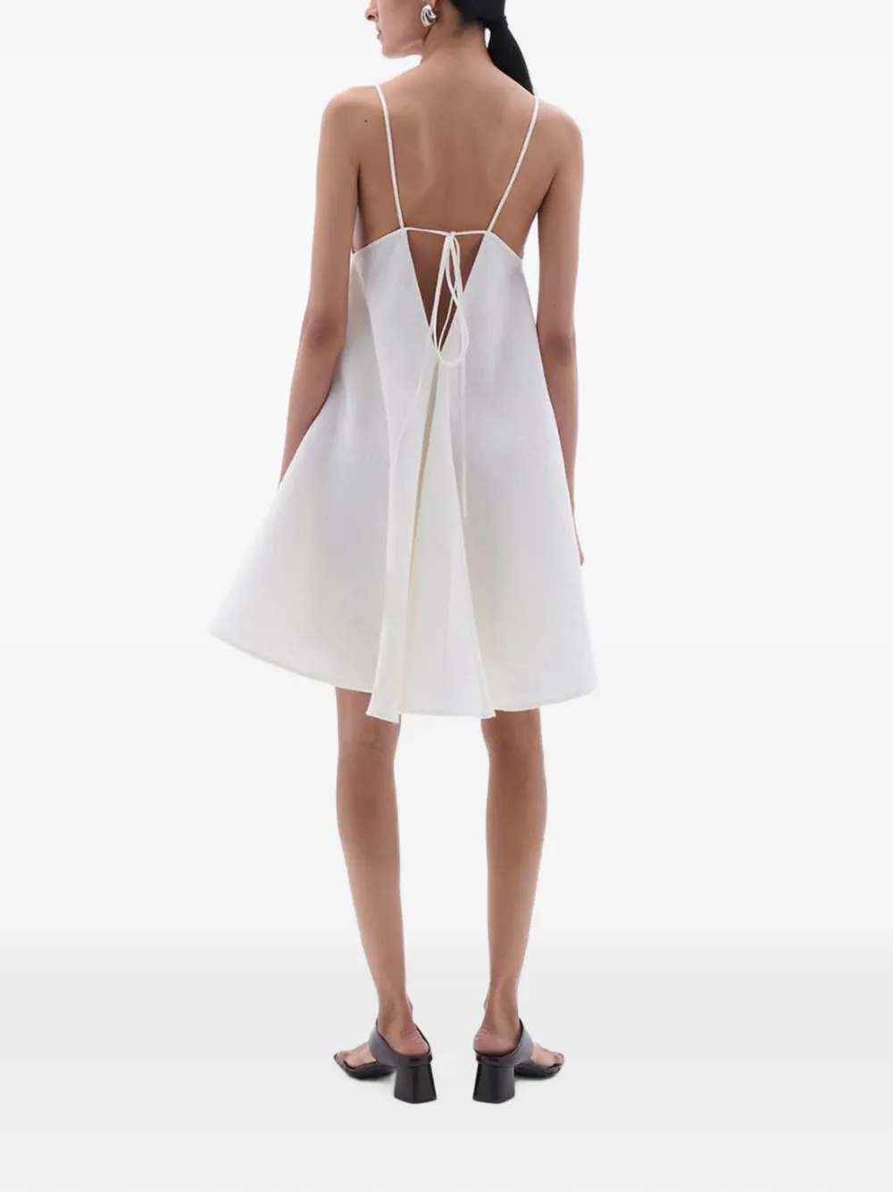 Another Tomorrow Sun flared A-line mini dress Wit