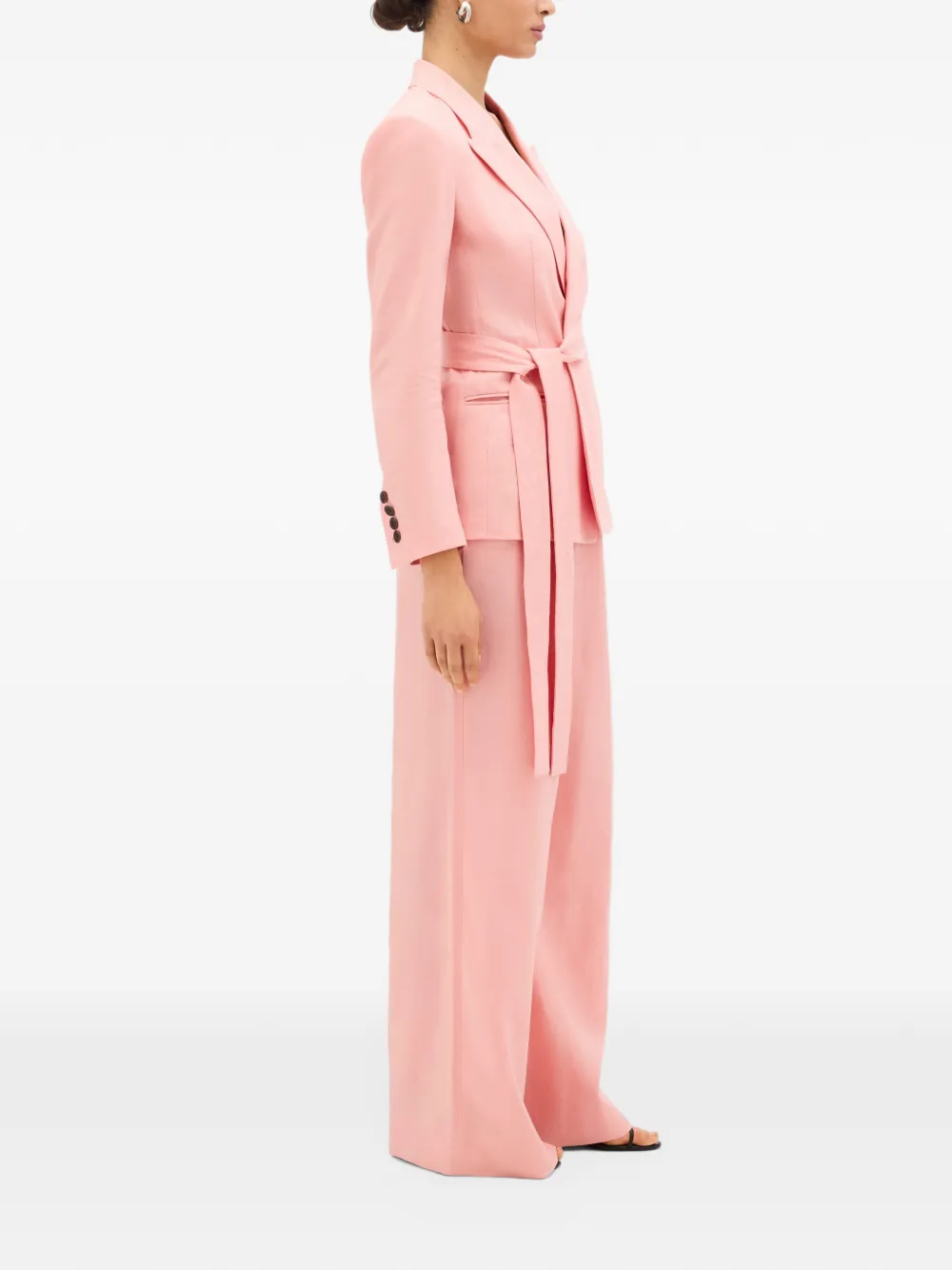 Another Tomorrow double-breasted fitted blazer Roze