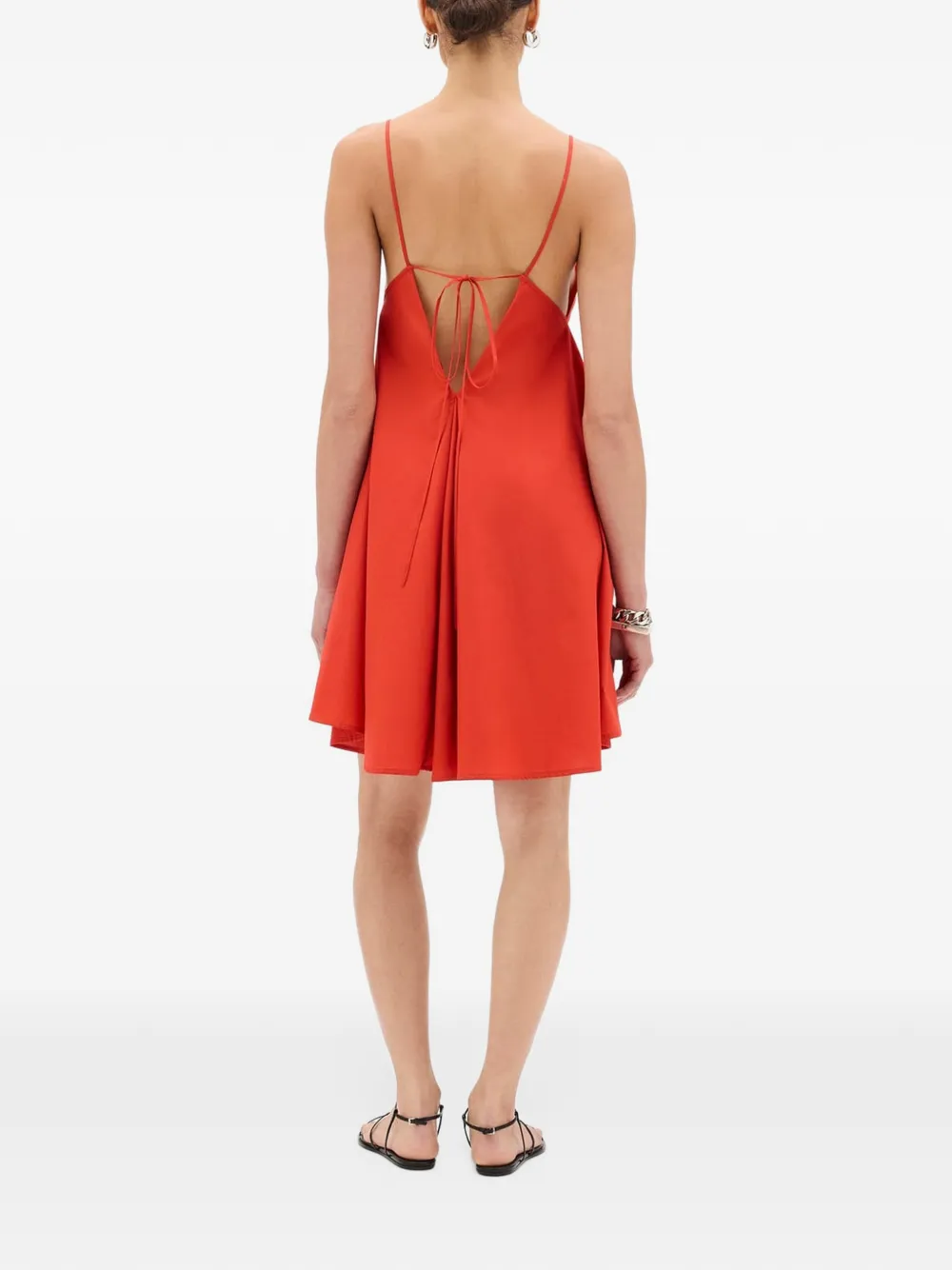 Another Tomorrow Sun spaghetti-strap A-line mini dress Rood